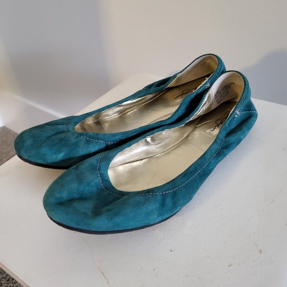 Teal suede ballet flats - Picture 2 of 2